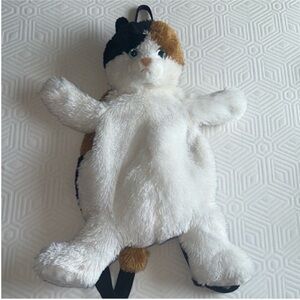 Plush Cat Backpack for Pets - White, Black, Brown